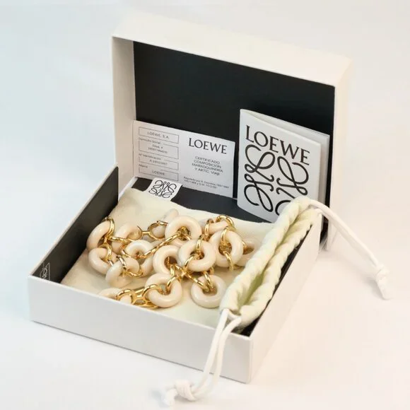 Loewe Gold-toned Acetate Donut Chain, Angora Ivory - Picture 8 of 9